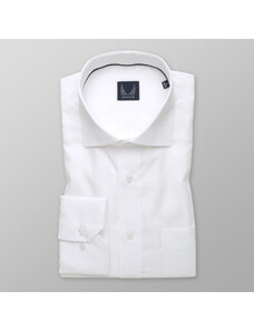 Willsoor Camisa clásica para hombre en color blanco con delicado estampado 14386