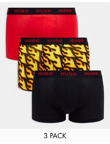 Hugo Red Pack de 3 calzoncillos de varios colores con cinturilla del logo de HUGO Bodywear-Multicolor