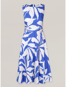 Willsoor Vestido clásico de algodón sin mangas con estampado azul16638