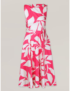 Willsoor Vestido clásico sin mangas de algodón con estampado rosa 16639