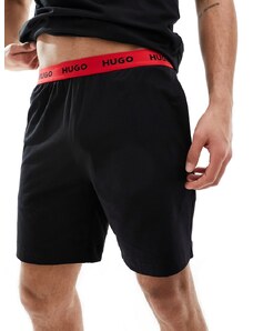 Hugo Red Pantalones cortos negros Linked de HUGO Bodywear