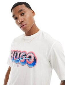 Camiseta blanca extragrande con logo de HUGO BLUE-Blanco