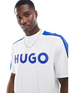 Camiseta blanca extragrande con logo y cinta de HUGO BLUE-Blanco
