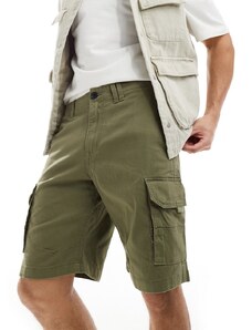 Pantalones cortos cargo caquis de pernera ancha de ADPT-Verde