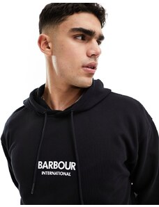 Sudadera negra con capucha y logo Simons de Barbour International-Negro