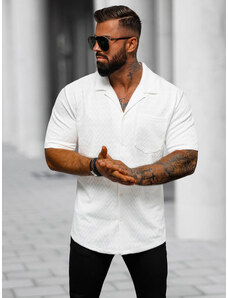 Camisa de hombre con manga corta blanca OZONEE O/3C319