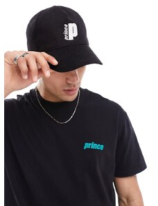 Gorra negra con logo delantero de Prince-Negro