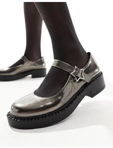 Koi Footwear Merceditas plateadas Astral Prime Tale de KOI-Negro