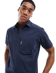 Camisa azul marino de manga corta con detalle de bolsillo de Marshall Artist