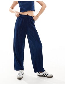 Pantalones azul marino plisados de pernera recta de ONLY (parte de un conjunto)