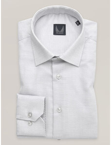 Willsoor Camisa slim fit para hombre en color gris con un sutil estampado 16713