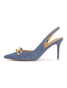Kazar Zapatos destalonado 'Basilia' azul denim / oro