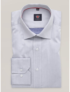 Willsoor Camisa slim fit para hombre en color gris claro con sutil estructura 16729