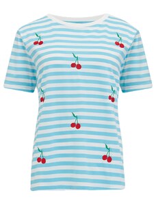 Sugarhill Brighton Camiseta Sugarhill Maggie Blue White Cherry Embroidery