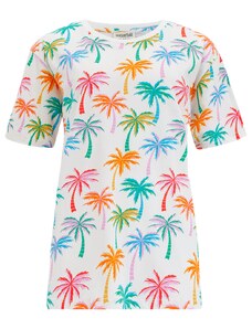 Sugarhill Brighton Camiseta Sugarhill Kinsley Relaxed Multi Rainbow Palms