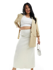 Falda larga color crema de punto de canalé exclusiva de 4th & Reckless Plus-Blanco