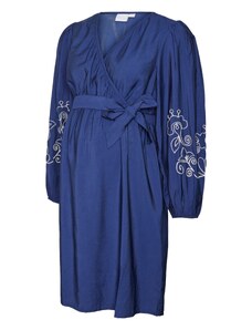 MAMALICIOUS Vestido 'Nanaz Tess' azul oscuro / blanco natural
