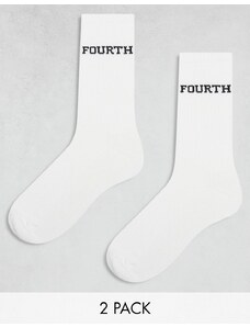 Pack de 2 pares de calcetines blancos Studio de 4th & Reckless