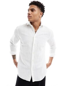 Camisa blanco hueso estilo vintage de lino de Scalpers