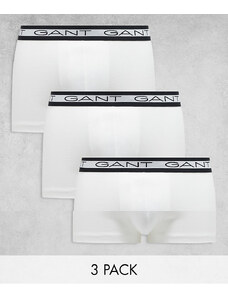 Pack de 3 calzoncillos blancos con logo en la cinturilla de GANT