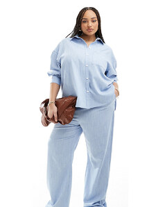 Pantalones azul claro de pernera ancha con cordón ajustable en la cintura de 4th & Reckless Plus (parte de un conjunto)