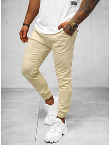 Pantalón chino jogger de hombre beige OZONEE O/399