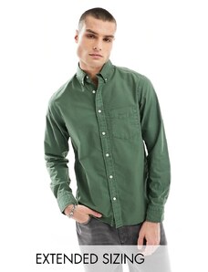 Camisa Oxford verde oscuro efecto desgastado con logo Archive de GANT