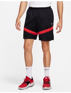 Pantalones cortos de 8" negros y rojos con logo Icon Swoosh de Nike Basketball