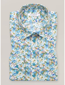 Willsoor Camisa para mujer estampada con delicadas flores azul claro 16777