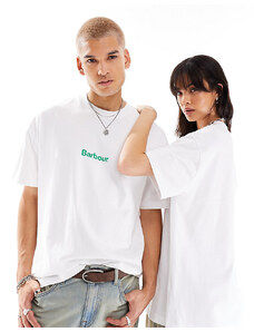 Camiseta blanca unisex con logo de Barbour x ASOS-Blanco