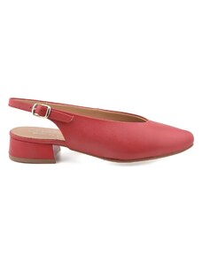 Chamby Zapatos de tacón Salones destalonados de piel roja by