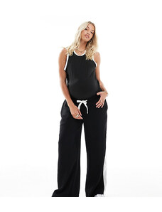 ASOS Maternity Pantalones negros sin cierres con panel en contraste de ASOS DESIGN Maternity