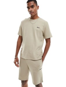 Camiseta beis de punto de arroz de BOSS Bodywear (parte de un conjunto)-Beis neutro