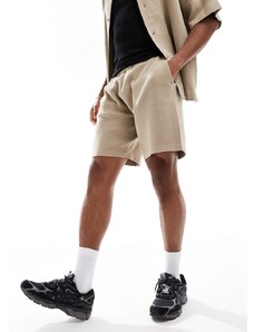 Pantalones cortos beis de punto de ADPT (parte de un conjunto)-Beis neutro