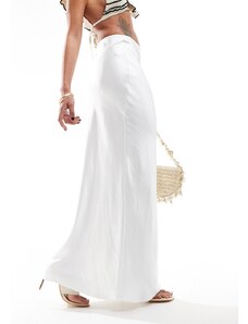 Falda larga blanca de satén de 4th & Reckless (parte de un conjunto)-Blanco