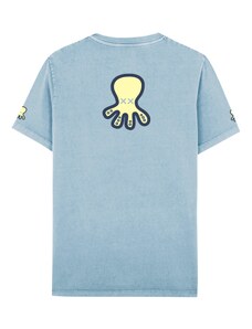 Camiseta El Pulpo Estampado Triple Logo Azul Celeste