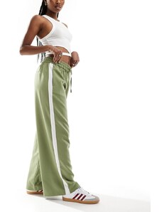 Pantalones caquis sin cierres con panel en contraste de ONLY-Verde