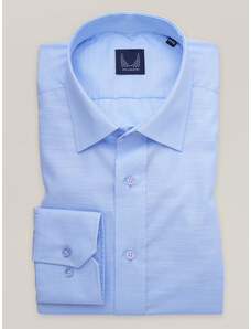 Willsoor Camisa slim fit de hombre azul claro de material trenzado 16841