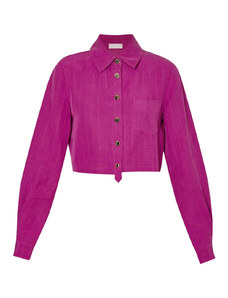 Liu Jo Camisa Camisa violeta de mezcla de lino