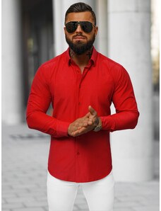Camisa de hombre roja OZONEE O/V107