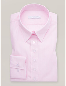 Willsoor Camisa rosa claro de mujer con cuello y botones ocultos 16857