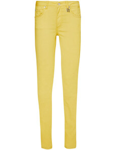 Liu Jo Pantalones Pantalón entallado amarillo con charm LJ