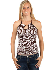 Glara Women's short tank top imitation zebra