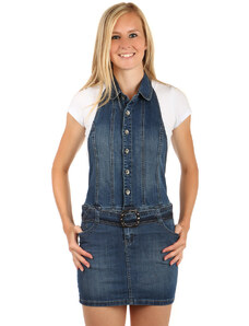 Glara Women's jeans dress with braces