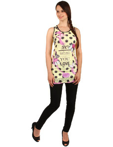 Glara Women's tank top with patterns and inscription
