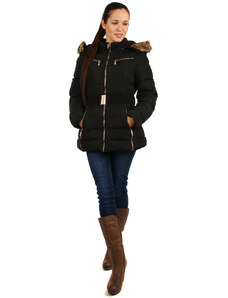 Glara Winter women's jacket with belt and fur on the hood