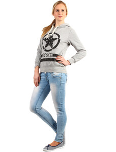 Glara Women's sports sweatshirt hood and print