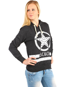 Glara Women's sports sweatshirt hood and print