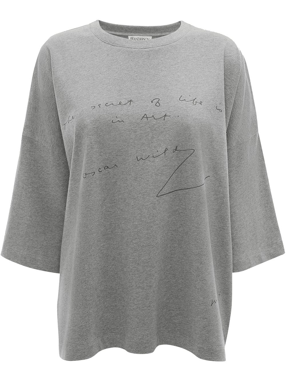 Jw Anderson Oscar Wilde Quote Print T Shirt Grey Glami Es