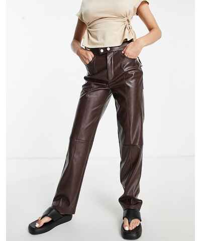Willsoor Pantalones formales para mujer color canela 12181 
